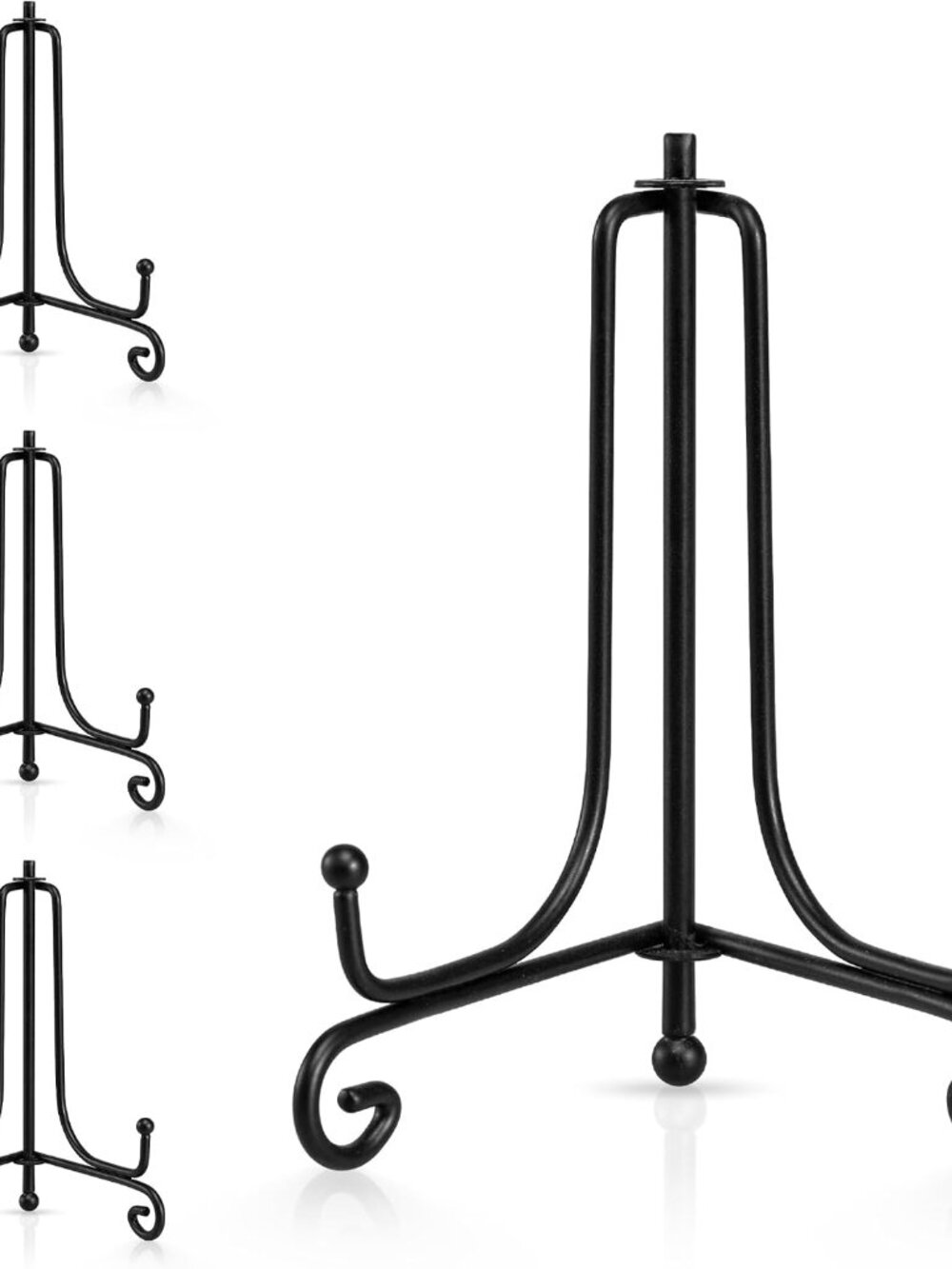 Plate Stands for Display, 4 Inch Black Iron Easel Plate Display Photo Holder Sta